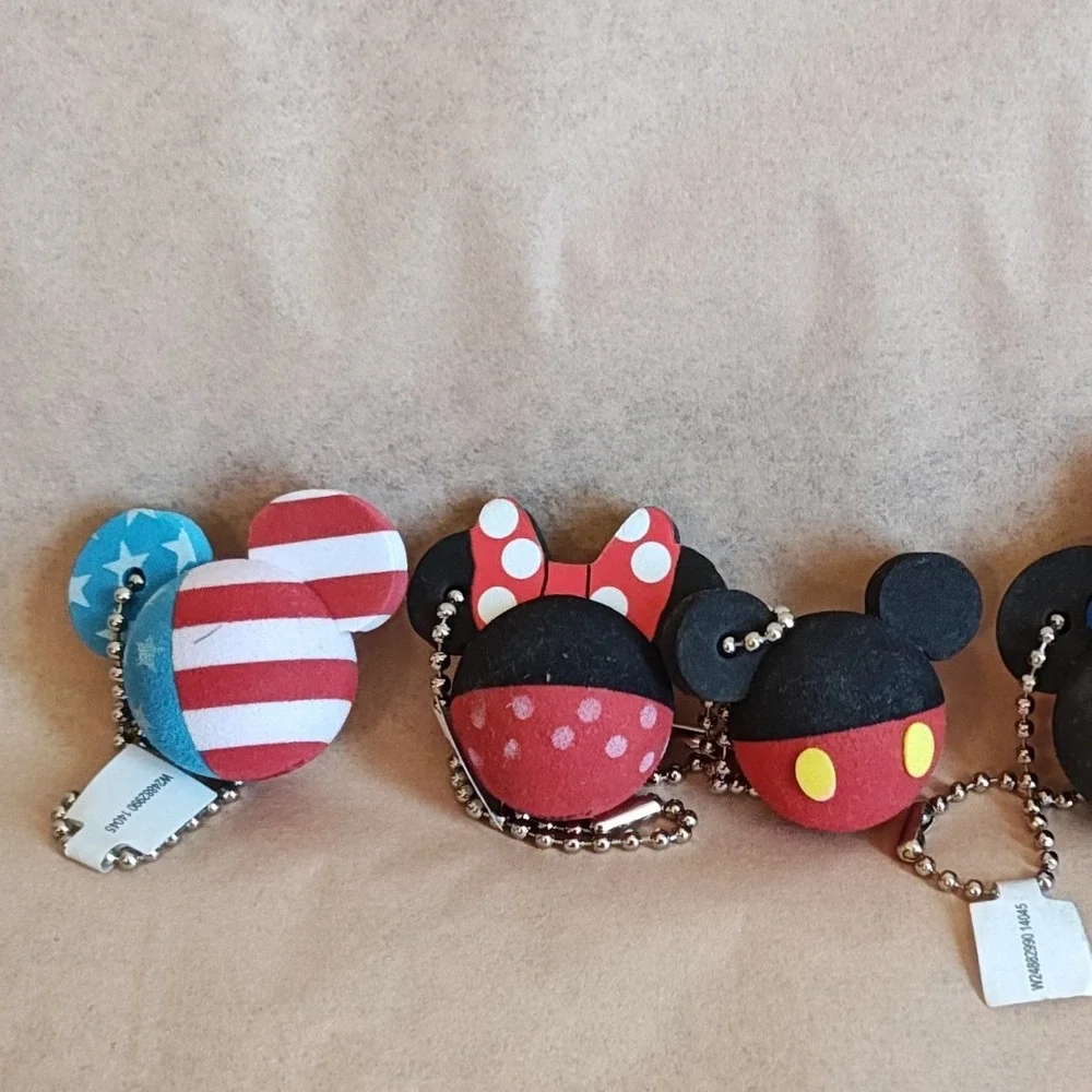 Disney Mickey Minnie Mouse Foam Keychain Lot 5pc Multicolor Sorcerer Pirate
